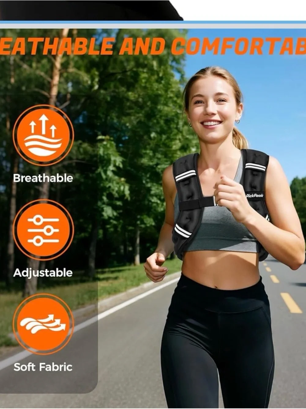 12lb Black Weighted Vest for Fitness